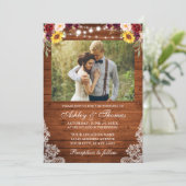 素朴の結婚フローラライトレース写真 招待状 (スタンド正面)