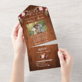 素朴の結婚フローラライト写真 オールインワン招待状 (貼ってはがせる)