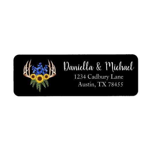 素朴の結婚フローラ〔雄ジカの〕枝角アドレス ラベル (正面)