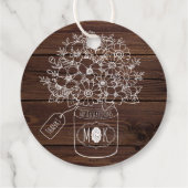 素朴の結婚メイソンの瓶ワイルドフラワーブーケウッド フェイバータグ (裏面)