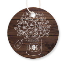 素朴の結婚メイソンの瓶ワイルドフラワーブーケウッド