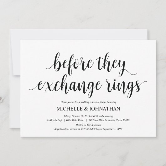 素朴の結婚リハーサル・ディナー・招待状 招待状 (正面)