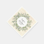 素朴の結婚ヴィンテージフローラリース スタンダードカクテルナプキン (角)