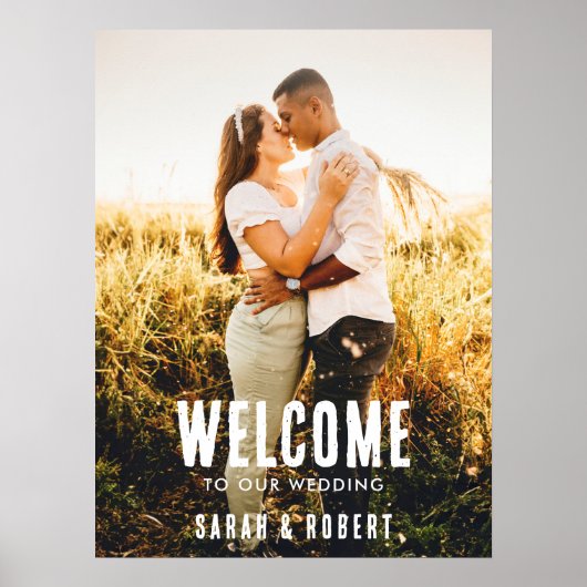 素朴の結婚写真は私たちの写真を結婚歓迎 ポスター (正面)