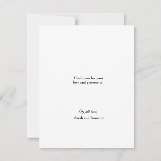 素朴の結婚写真コラージュの愛と感謝 案内状 (裏面)