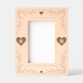 素朴の結婚写真名前をカスタムするモノグラムの レーザー彫刻フレーム (正面)