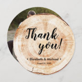 素朴の結婚写真Thank you Scriptテンプレート 招待状 (正面/裏面)