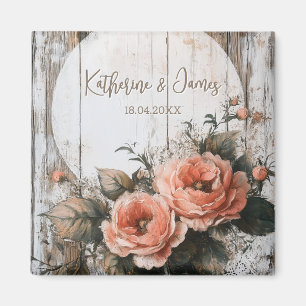 素朴の結婚名前をカスタムすると日付の署名 マグネット