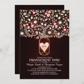 素朴の結婚婚約パーティメイスンジャー招待状 招待状 (正面/裏面)