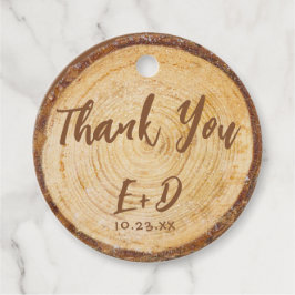 素朴の結婚木のスライスBrown Scriptに感謝 フェイバータグ