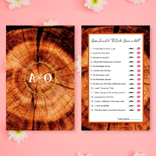 素朴の結婚木の推測ブライダルシャワーゲーム