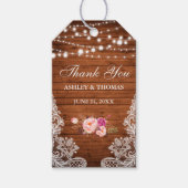 素朴の結婚木レースのフローラ ギフトタグ (正面)