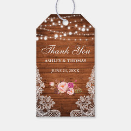 素朴の結婚木レースのフローラ ギフトタグ