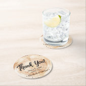 素朴の結婚木材カットありがとう磁石 ラウンドペーパーコースター (インサイチュ)