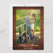 素朴の結婚木製ストリングライトレース招待状PB 招待状 (裏面)