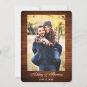 素朴の結婚木製ストリングライトレース招待状PBR 招待状 (裏面)