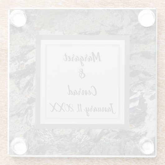 素朴の結婚流木ブラックグレーキープサケ ガラスコースター (裏面)