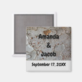 素朴の結婚自然ツリー樹皮フォトゲストフリット マグネット (正面/裏面)