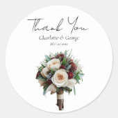 素朴の結婚花束結婚式の引き出物 ラウンドシール (正面)