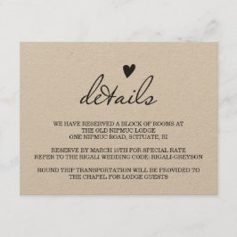 素朴の結婚詳細カード エンクロージャーカード