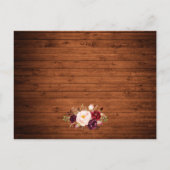 素朴の結婚詳細ブルゴーニュフローラウッドカード ポストカード (裏面)