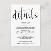 素朴の結婚詳細情報カード エンクロージャーカード (正面)