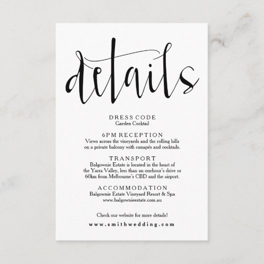 素朴の結婚詳細情報カード エンクロージャーカード (正面)