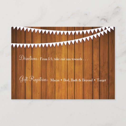 素朴の結婚詳細披露宴カード エンクロージャーカード (正面)