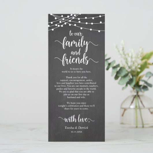 素朴の結婚配置設定サンキューカード プログラム (スタンド正面)