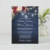 素朴の結婚青い木のライトJarsフローラ 招待状 (スタンド正面)