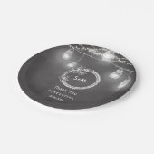 素朴の結婚黒い黒板メイスン・ジャー ペーパープレート (アングル)