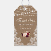 素朴の結婚Burlap Laceフローラ ギフトタグ (正面)