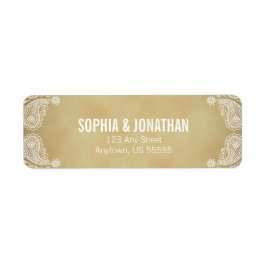 素朴の結婚I手描きペイズリー差出人住所 ラベル