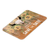 素朴の結婚Sunflowers Bullスカル日付保存 マグネット (左側)