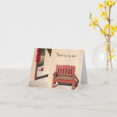 素朴の考える赤いベンチ カード (黄色い花)