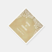 素朴のI手結婚引きペイズリーのナ結婚プキン スタンダードカクテルナプキン (角)