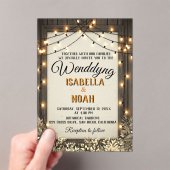 素朴は結婚ヴィンテージと葉 アクリル招待状 (インサイチュ (ポータブル))