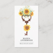 素朴ひまわりアンティーク実在鍵剤 名刺 (正面)