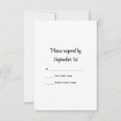 素朴ひまわりカウボーイブーツ西結婚式RSVP 出欠カード (裏面)