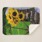 素朴ひまわりカウボーイ結婚ブーツ シェルパブランケット (正面(横))