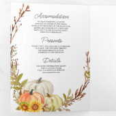 素朴ひまわりカボチャQRコード結婚s 三つ折り招待状 (内部最初)