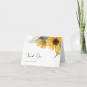 素朴ひまわりカントリー秋の結婚式 サンキューカード (正面)