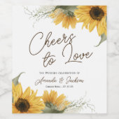 素朴ひまわりカントリー秋の結婚式 ワインラベル (シングルラベル)