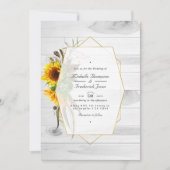 素朴ひまわりカントリーQRコードRSVP結婚's 招待状 (正面)
