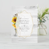 素朴ひまわりカントリーQRコードRSVP結婚's 招待状 (スタンド正面)