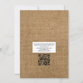 素朴ひまわりカントリーQRコードRSVP結婚's 招待状 (裏面)