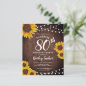 素朴ひまわりサプライズ80誕生日招待状 (スタンド正面)