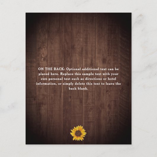 素朴ひまわりサプライズ80誕生日招待状 (裏面)