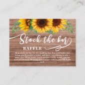 素朴ひまわりストックバーブライダルシャワー エンクロージャーカード (正面)