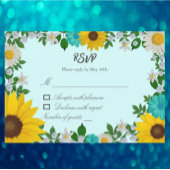 素朴ひまわりデイジーフローラ結婚ズ 出欠カード